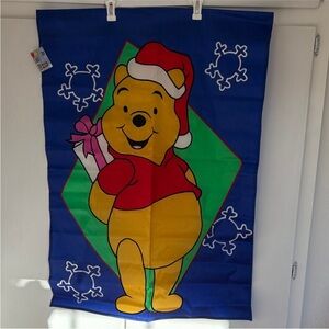 NWT! Disney Winnie the Pooh Christmas decoration Flag